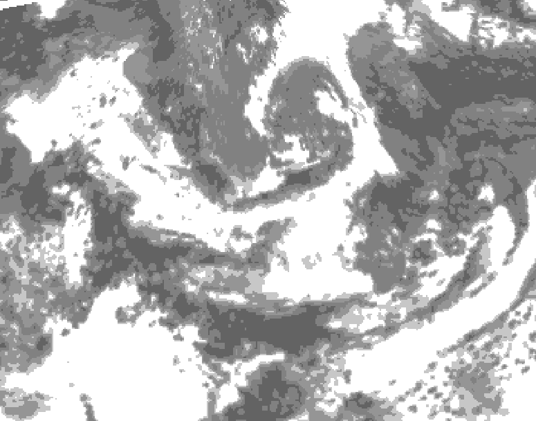 GDPS total cloud 108 hour forecast chart for Canada based on 2025/06/09 0000Z data