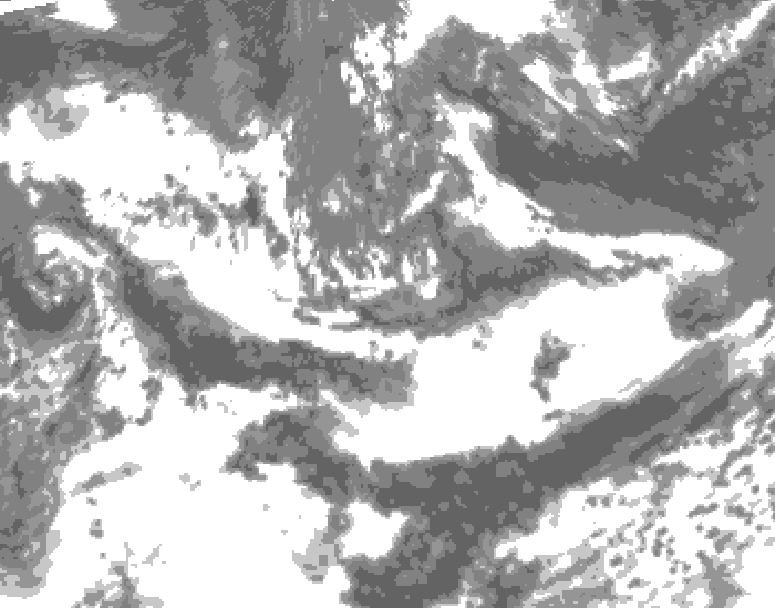 GDPS total cloud 120 hour forecast chart for Canada based on 2025/06/09 1200Z data