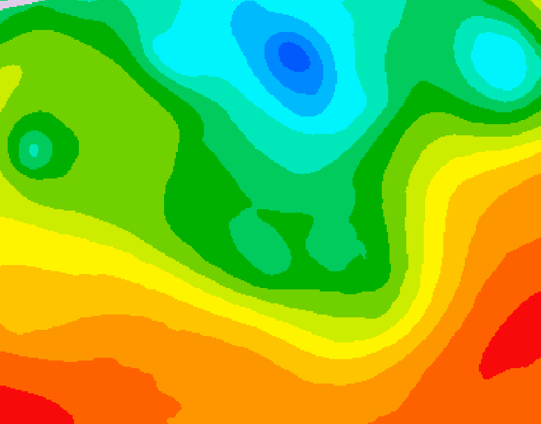 GDPS 500 millibar geopotential height 012 hour forecast chart for Canada based on 2025/06/10 1200Z data