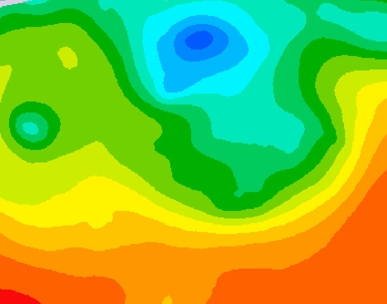 GDPS 500 millibar geopotential height 036 hour forecast chart for Canada based on 2025/06/10 1200Z data