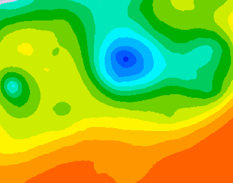 GDPS 500 millibar geopotential height 096 hour forecast chart for Canada based on 2025/06/10 1200Z data