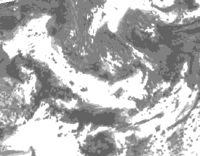 GDPS total cloud 084 hour forecast chart for Canada based on 2025/06/10 0000Z data