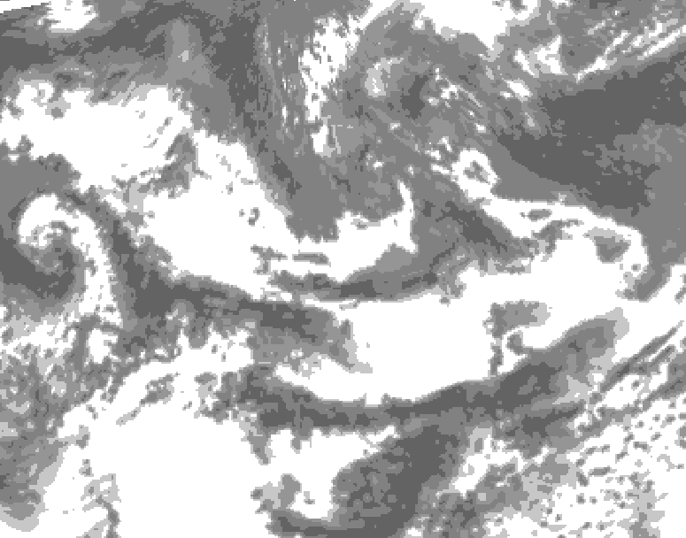 GDPS total cloud 108 hour forecast chart for Canada based on 2025/06/10 0000Z data