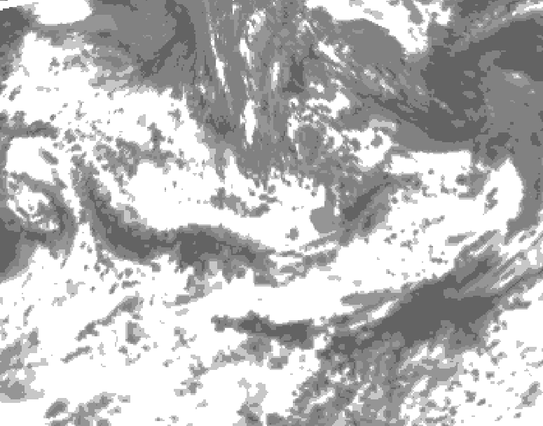 GDPS total cloud 096 hour forecast chart for Canada based on 2025/06/11 0000Z data