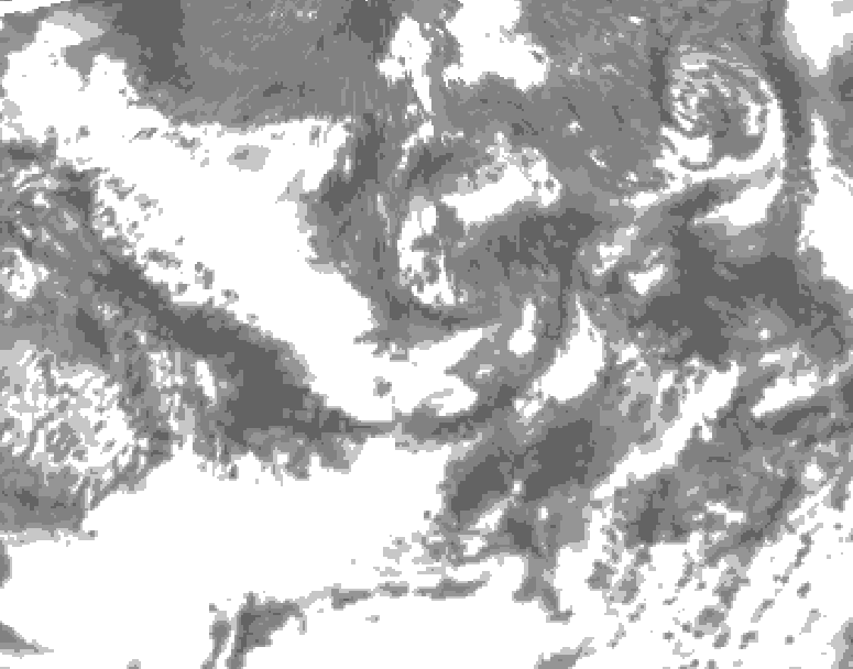 GDPS total cloud 174 hour forecast chart for Canada based on 2025/06/11 1200Z data