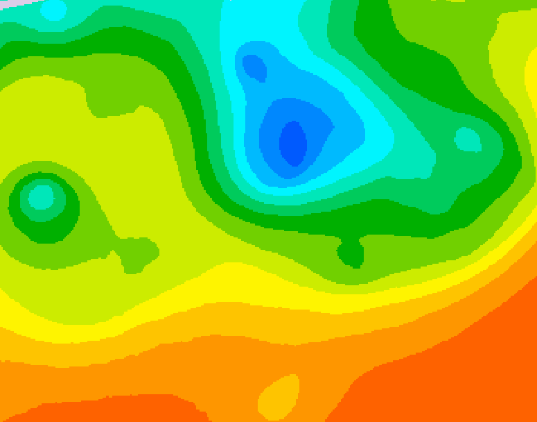 GDPS 500 millibar geopotential height 048 hour forecast chart for Canada based on 2025/06/12 0000Z data