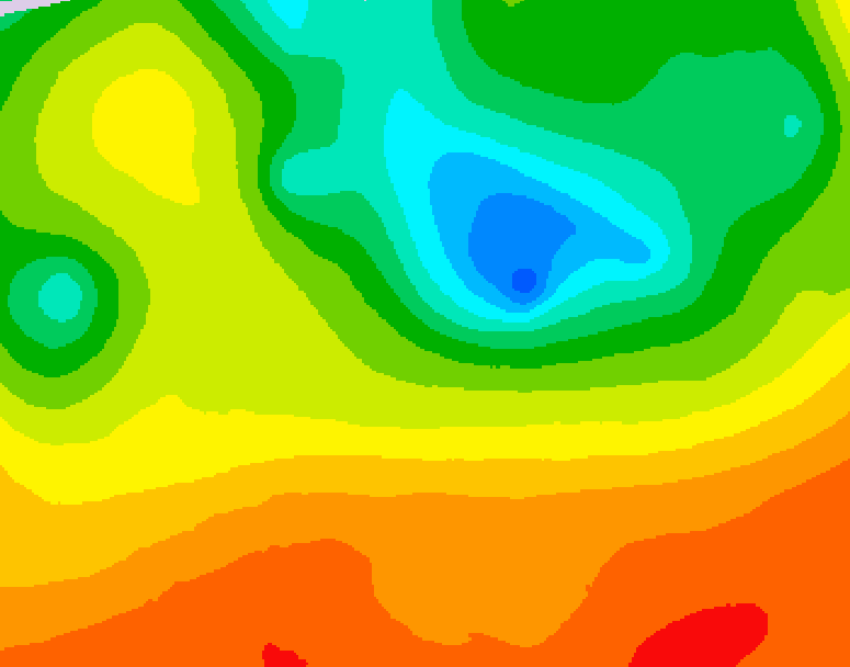 GDPS 500 millibar geopotential height 096 hour forecast chart for Canada based on 2025/06/12 0000Z data