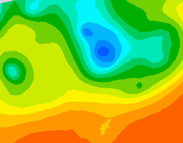 GDPS 500 millibar geopotential height 048 hour forecast chart for Canada based on 2025/06/12 1200Z data