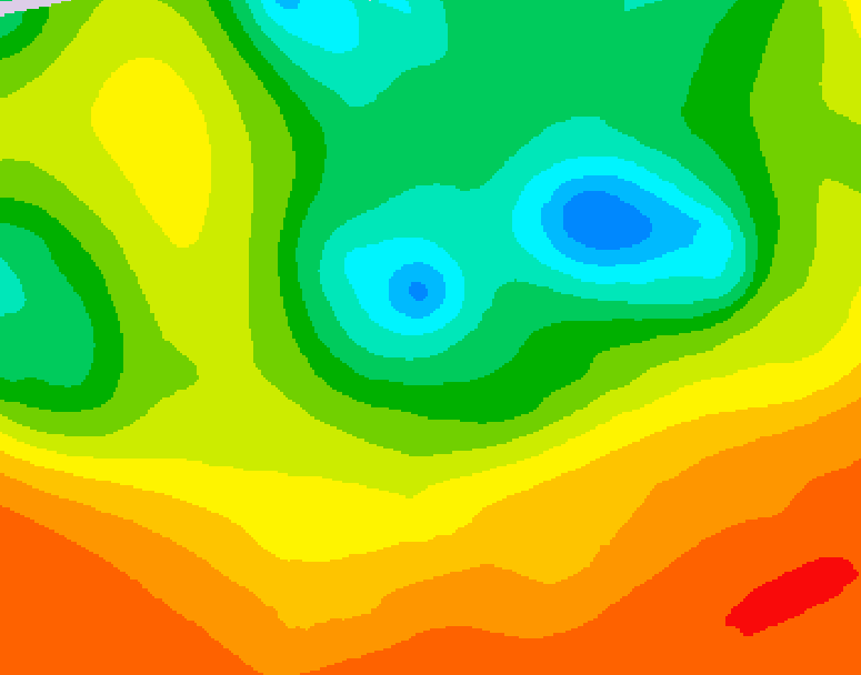 GDPS 500 millibar geopotential height 132 hour forecast chart for Canada based on 2025/06/12 1200Z data