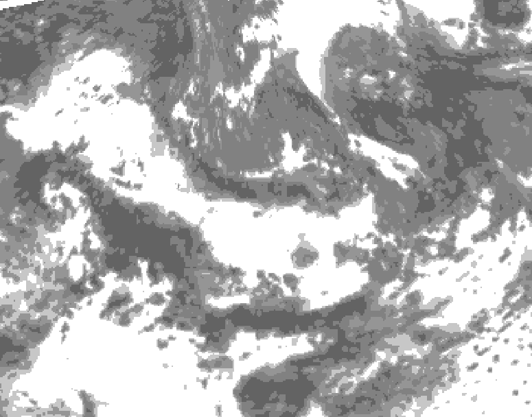 GDPS total cloud 036 hour forecast chart for Canada based on 2025/06/12 0000Z data