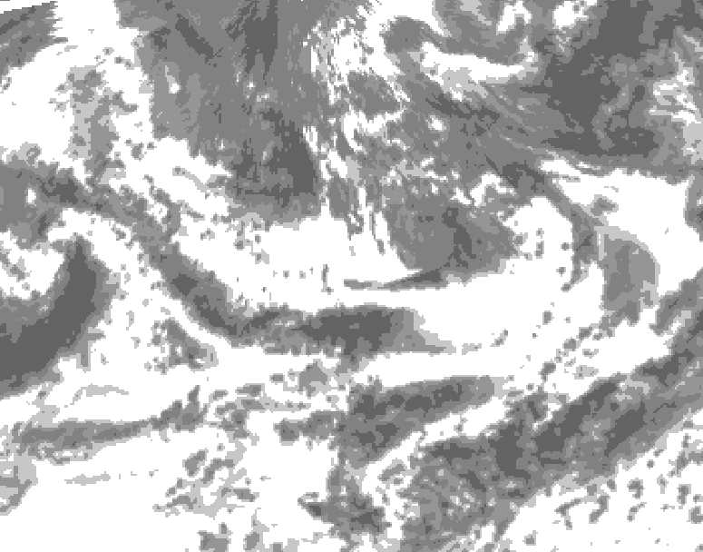 GDPS total cloud 096 hour forecast chart for Canada based on 2025/06/12 0000Z data