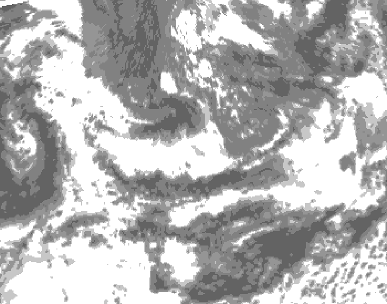 GDPS total cloud 108 hour forecast chart for Canada based on 2025/06/12 0000Z data