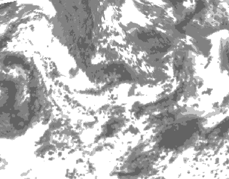 GDPS total cloud 120 hour forecast chart for Canada based on 2025/06/12 0000Z data