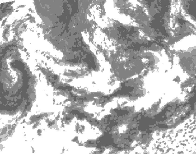 GDPS total cloud 096 hour forecast chart for Canada based on 2025/06/12 1200Z data