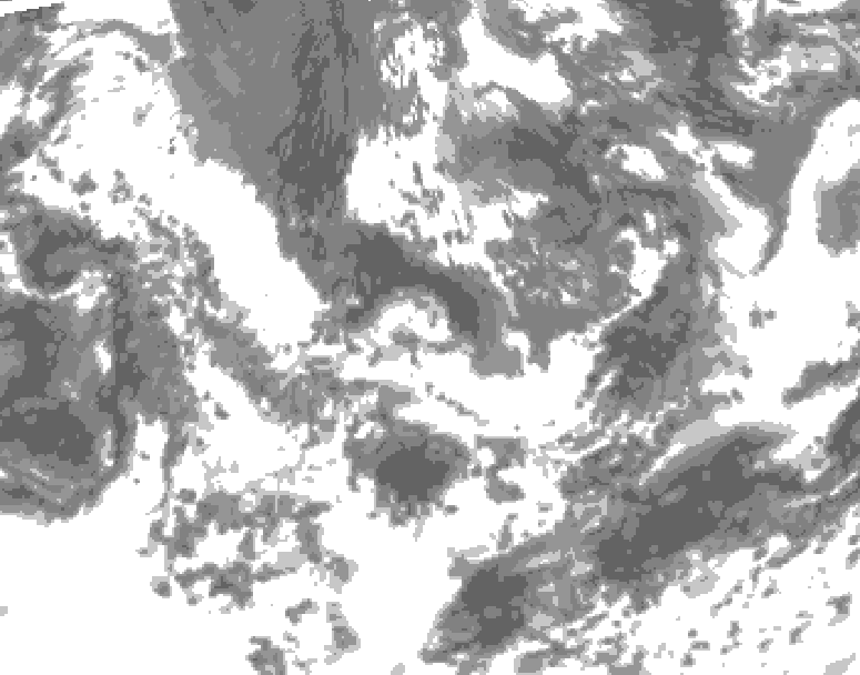 GDPS total cloud 108 hour forecast chart for Canada based on 2025/06/12 1200Z data