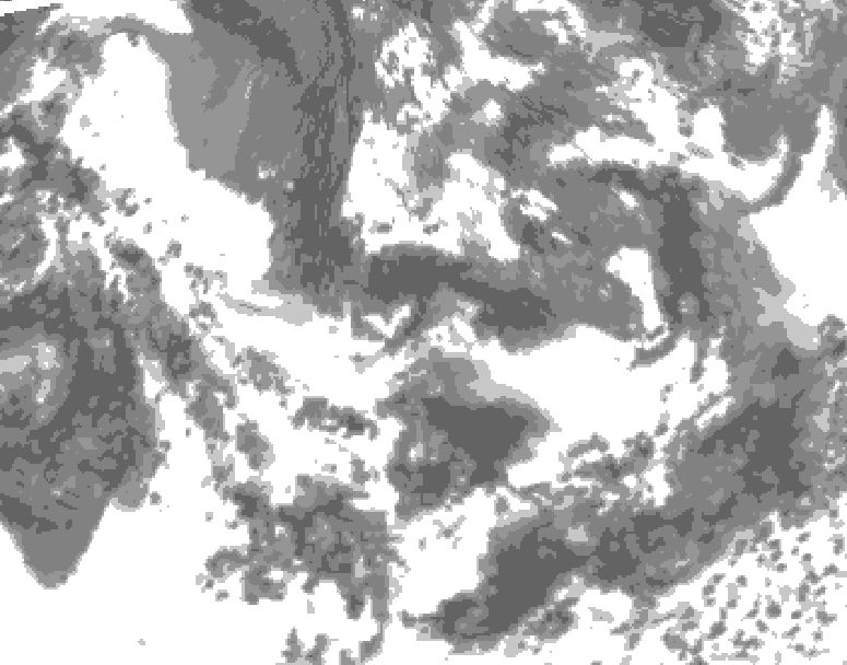 GDPS total cloud 120 hour forecast chart for Canada based on 2025/06/12 1200Z data
