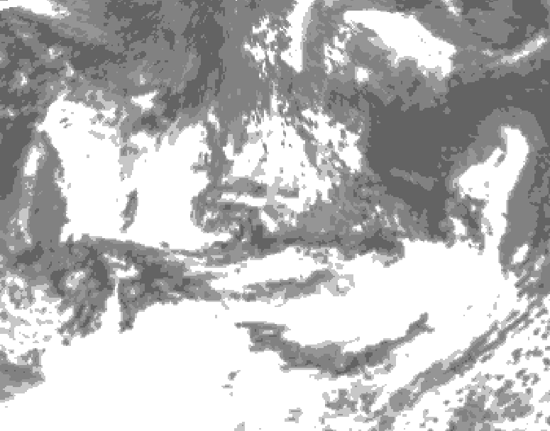GDPS total cloud 222 hour forecast chart for Canada based on 2025/06/12 1200Z data