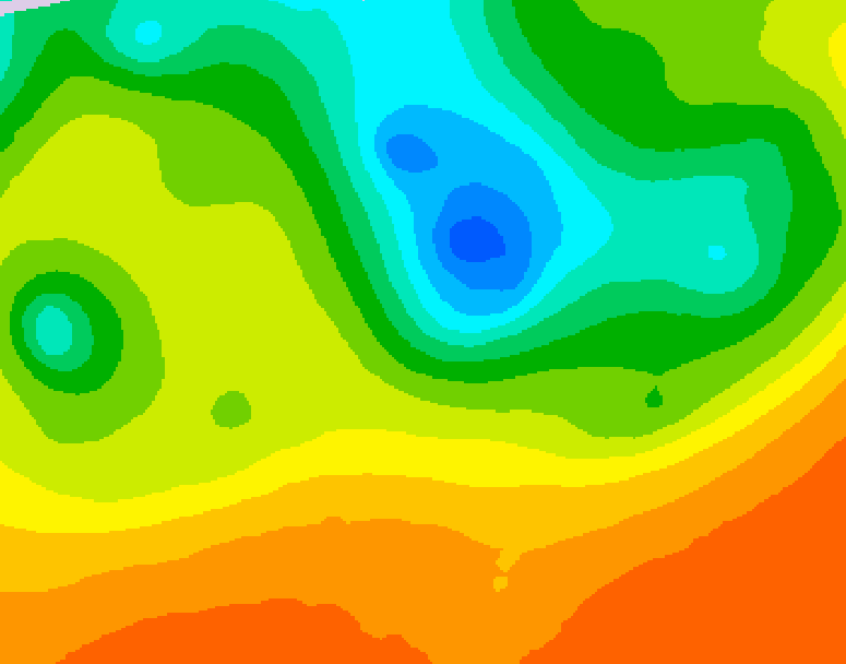 GDPS 500 millibar geopotential height 036 hour forecast chart for Canada based on 2025/06/13 0000Z data