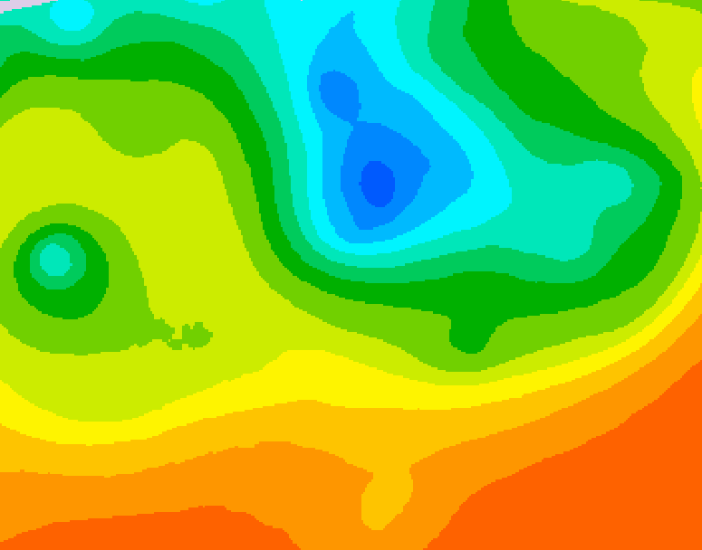 GDPS 500 millibar geopotential height 012 hour forecast chart for Canada based on 2025/06/13 1200Z data