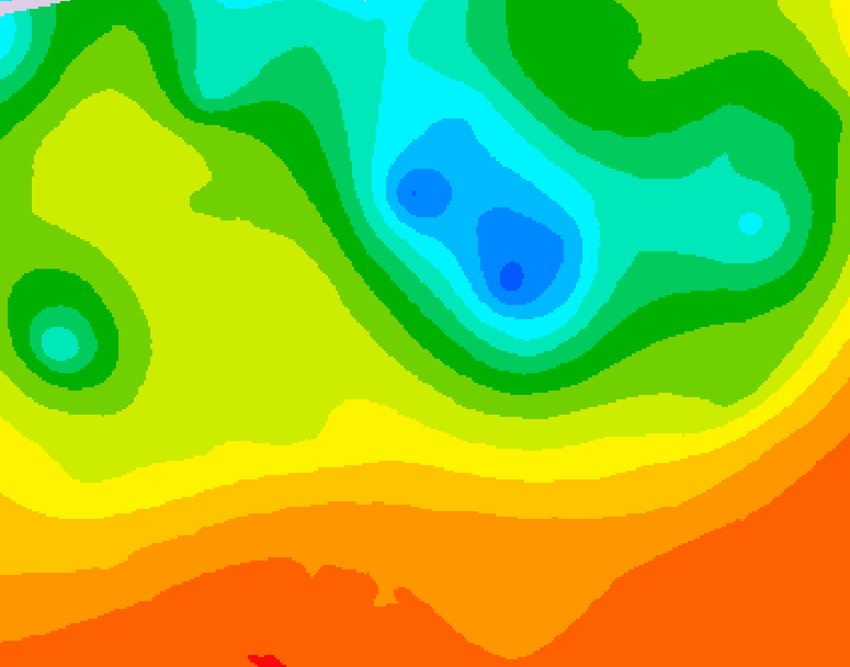 GDPS 500 millibar geopotential height 036 hour forecast chart for Canada based on 2025/06/13 1200Z data