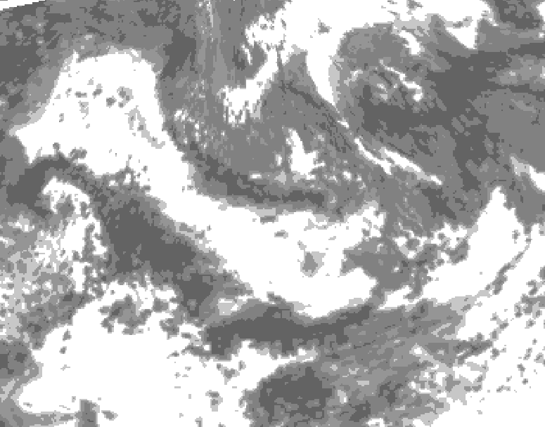 GDPS total cloud 012 hour forecast chart for Canada based on 2025/06/13 0000Z data