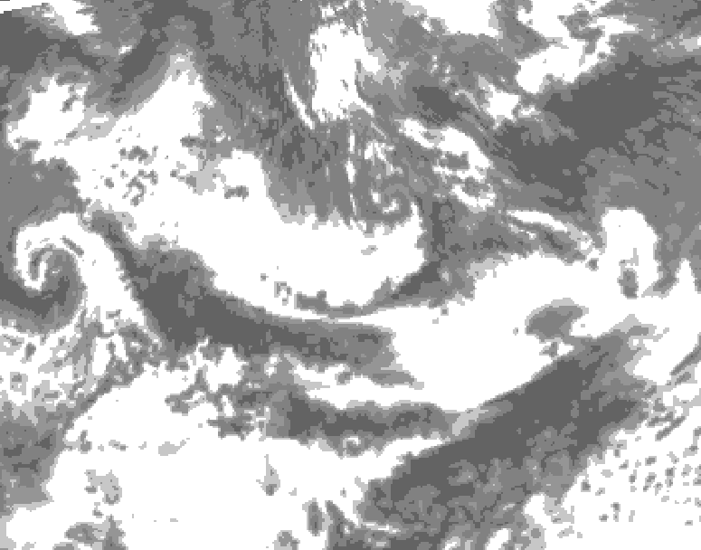 GDPS total cloud 036 hour forecast chart for Canada based on 2025/06/13 0000Z data