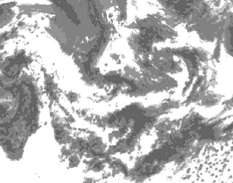 GDPS total cloud 108 hour forecast chart for Canada based on 2025/06/13 0000Z data