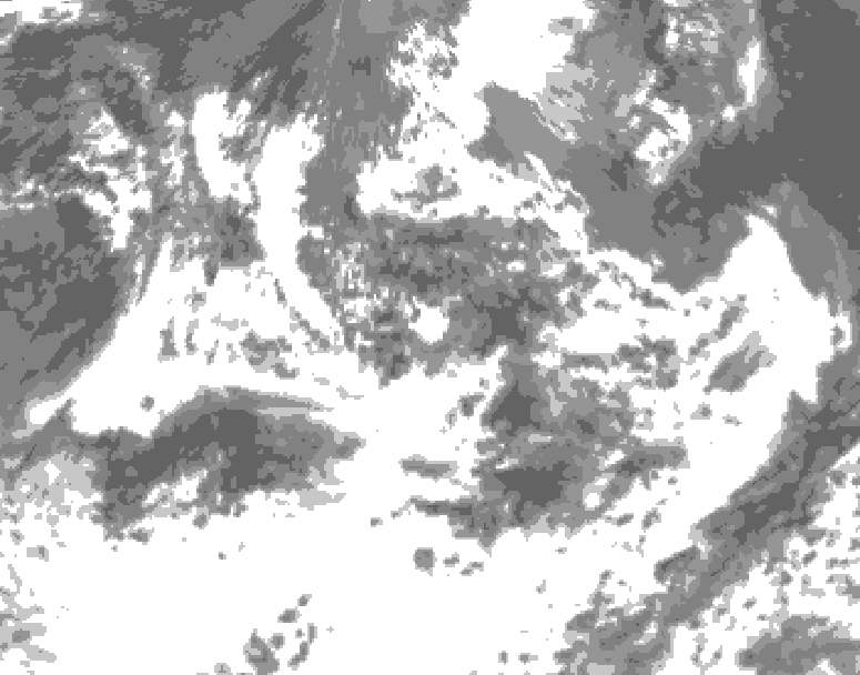GDPS total cloud 216 hour forecast chart for Canada based on 2025/06/13 0000Z data
