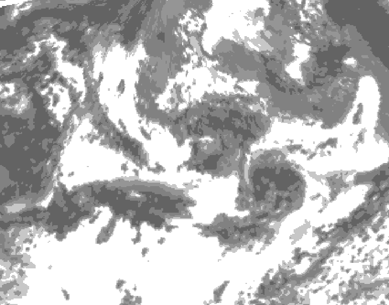 GDPS total cloud 228 hour forecast chart for Canada based on 2025/06/13 0000Z data