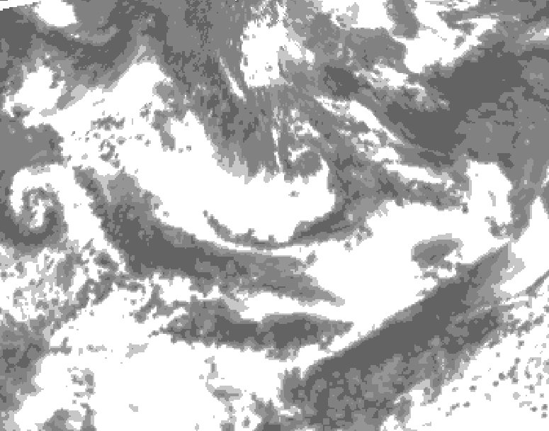 GDPS total cloud 024 hour forecast chart for Canada based on 2025/06/13 1200Z data