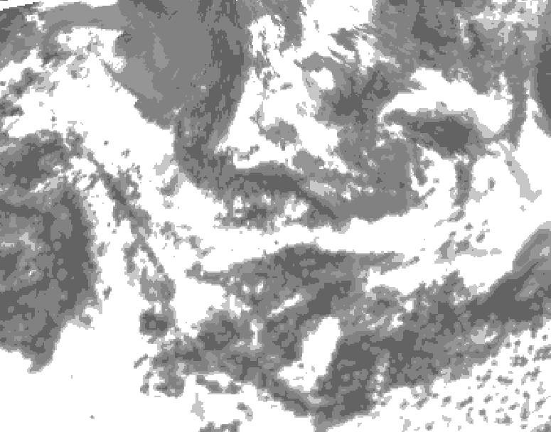 GDPS total cloud 096 hour forecast chart for Canada based on 2025/06/13 1200Z data