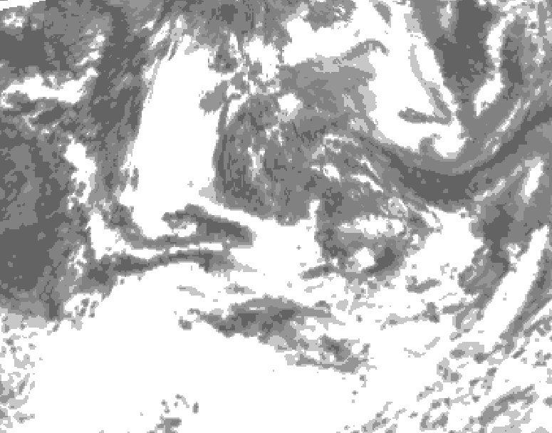 GDPS total cloud 222 hour forecast chart for Canada based on 2025/06/13 1200Z data