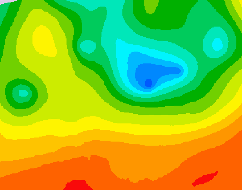 GDPS 500 millibar geopotential height 048 hour forecast chart for Canada based on 2025/06/14 0000Z data