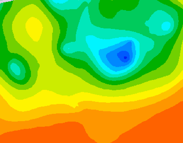 GDPS 500 millibar geopotential height 060 hour forecast chart for Canada based on 2025/06/14 0000Z data