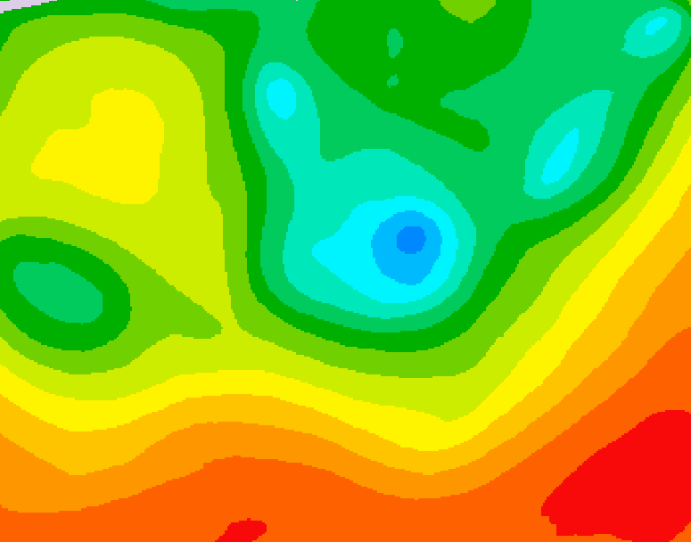 GDPS 500 millibar geopotential height 138 hour forecast chart for Canada based on 2025/06/14 0000Z data
