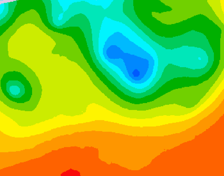 GDPS 500 millibar geopotential height 012 hour forecast chart for Canada based on 2025/06/14 1200Z data