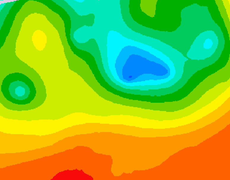 GDPS 500 millibar geopotential height 030 hour forecast chart for Canada based on 2025/06/14 1200Z data
