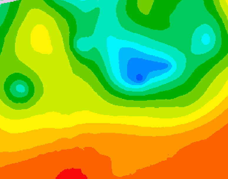 GDPS 500 millibar geopotential height 036 hour forecast chart for Canada based on 2025/06/14 1200Z data