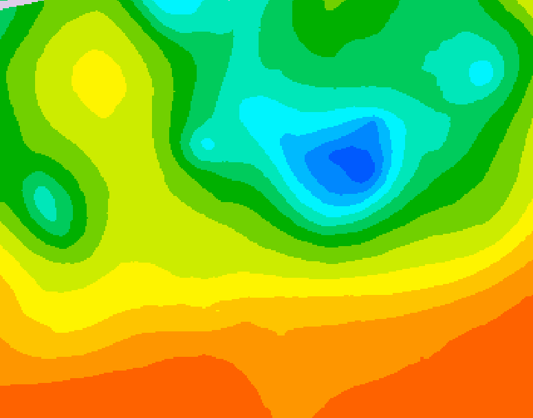 GDPS 500 millibar geopotential height 048 hour forecast chart for Canada based on 2025/06/14 1200Z data