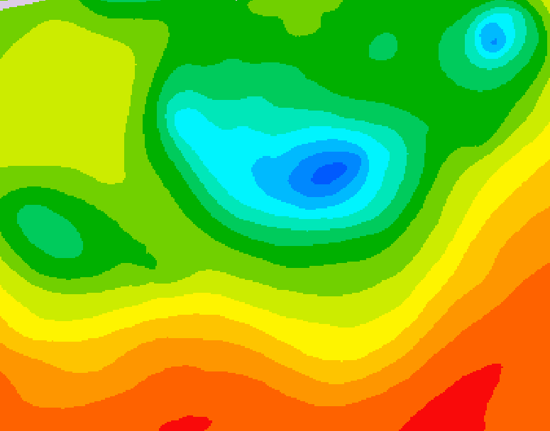 GDPS 500 millibar geopotential height 126 hour forecast chart for Canada based on 2025/06/14 1200Z data