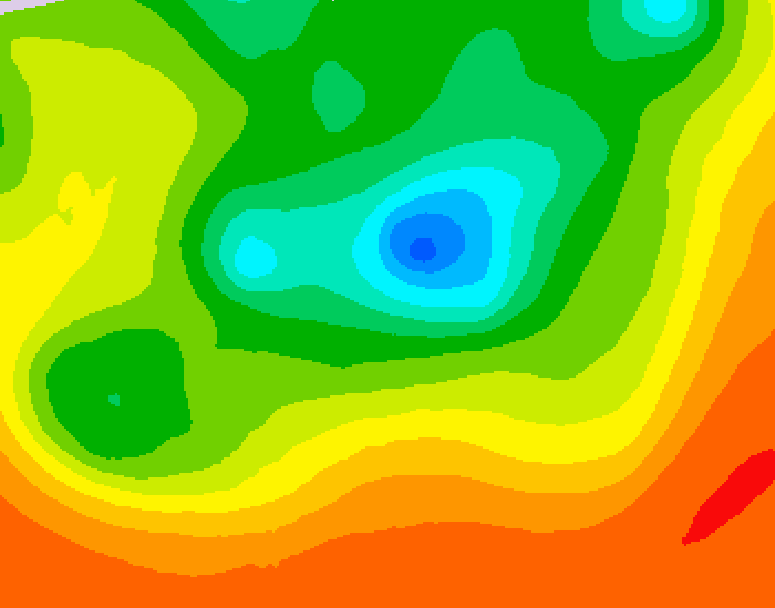 GDPS 500 millibar geopotential height 150 hour forecast chart for Canada based on 2025/06/14 1200Z data