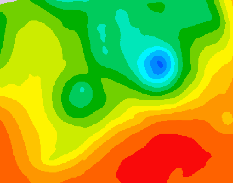 GDPS 500 millibar geopotential height 198 hour forecast chart for Canada based on 2025/06/14 1200Z data