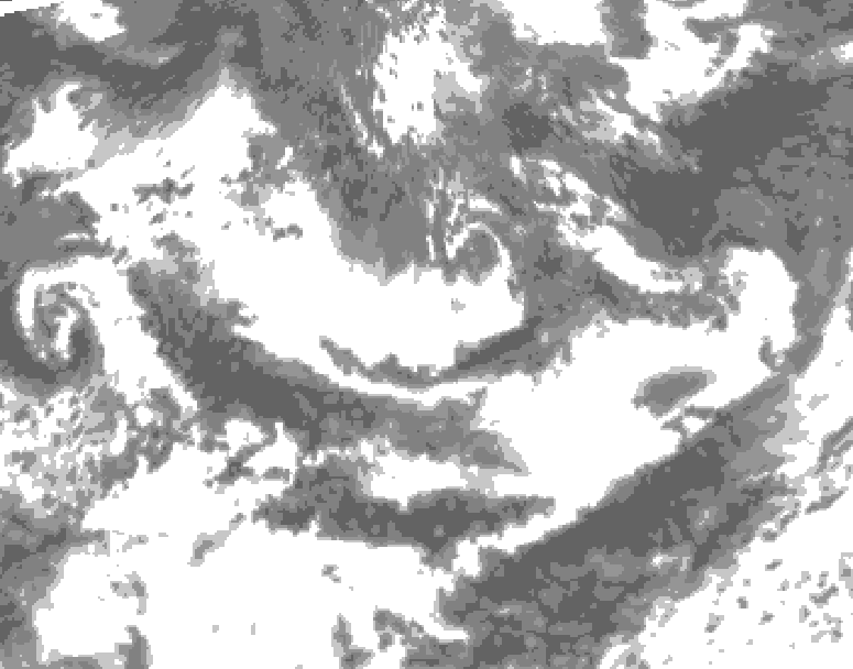 GDPS total cloud 012 hour forecast chart for Canada based on 2025/06/14 0000Z data