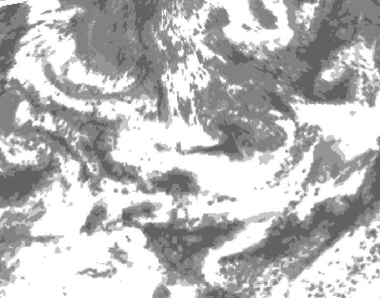 GDPS total cloud 042 hour forecast chart for Canada based on 2025/06/14 0000Z data