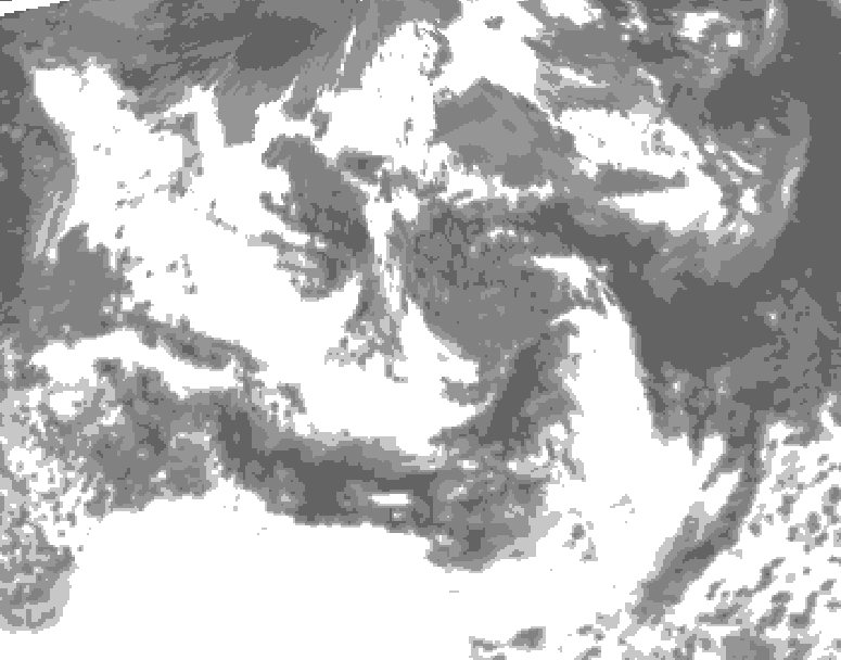 GDPS total cloud 162 hour forecast chart for Canada based on 2025/06/14 0000Z data