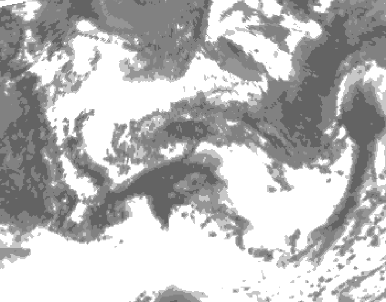GDPS total cloud 210 hour forecast chart for Canada based on 2025/06/14 0000Z data