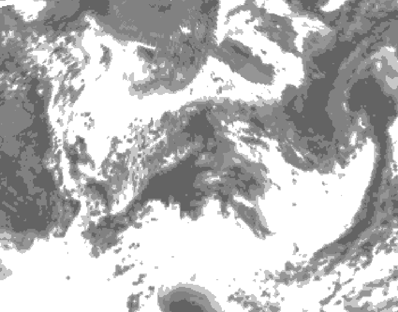 GDPS total cloud 216 hour forecast chart for Canada based on 2025/06/14 0000Z data