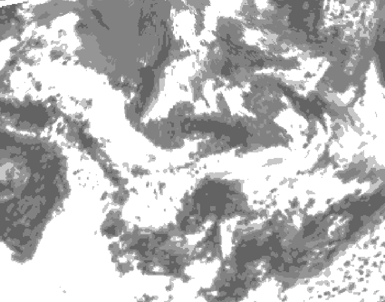 GDPS total cloud 072 hour forecast chart for Canada based on 2025/06/14 1200Z data