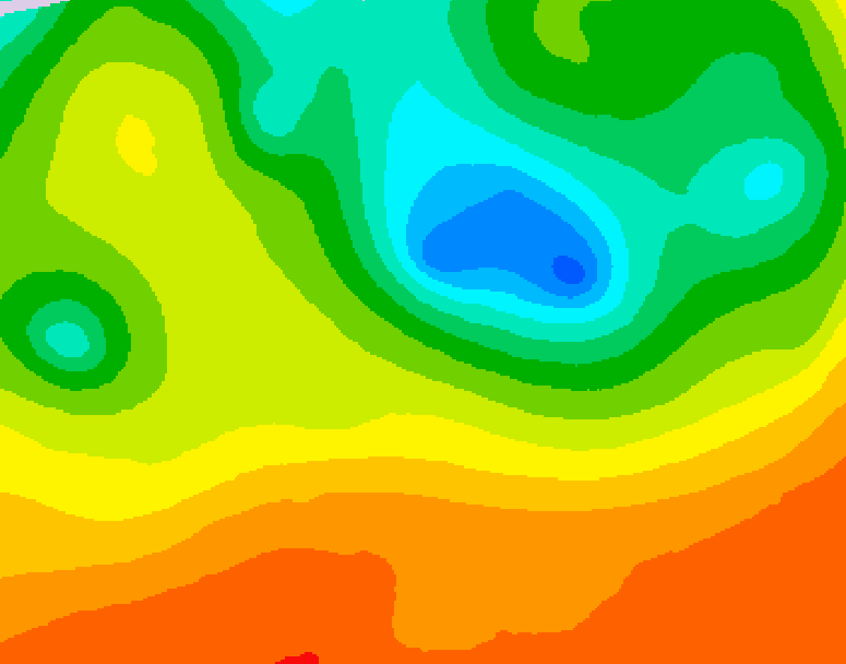 GDPS 500 millibar geopotential height 012 hour forecast chart for Canada based on 2025/06/15 0000Z data