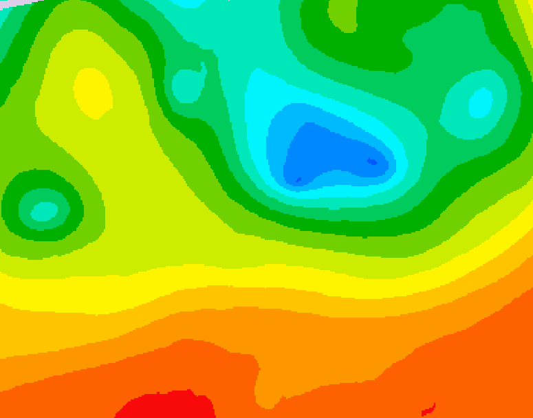 GDPS 500 millibar geopotential height 006 hour forecast chart for Canada based on 2025/06/15 1200Z data